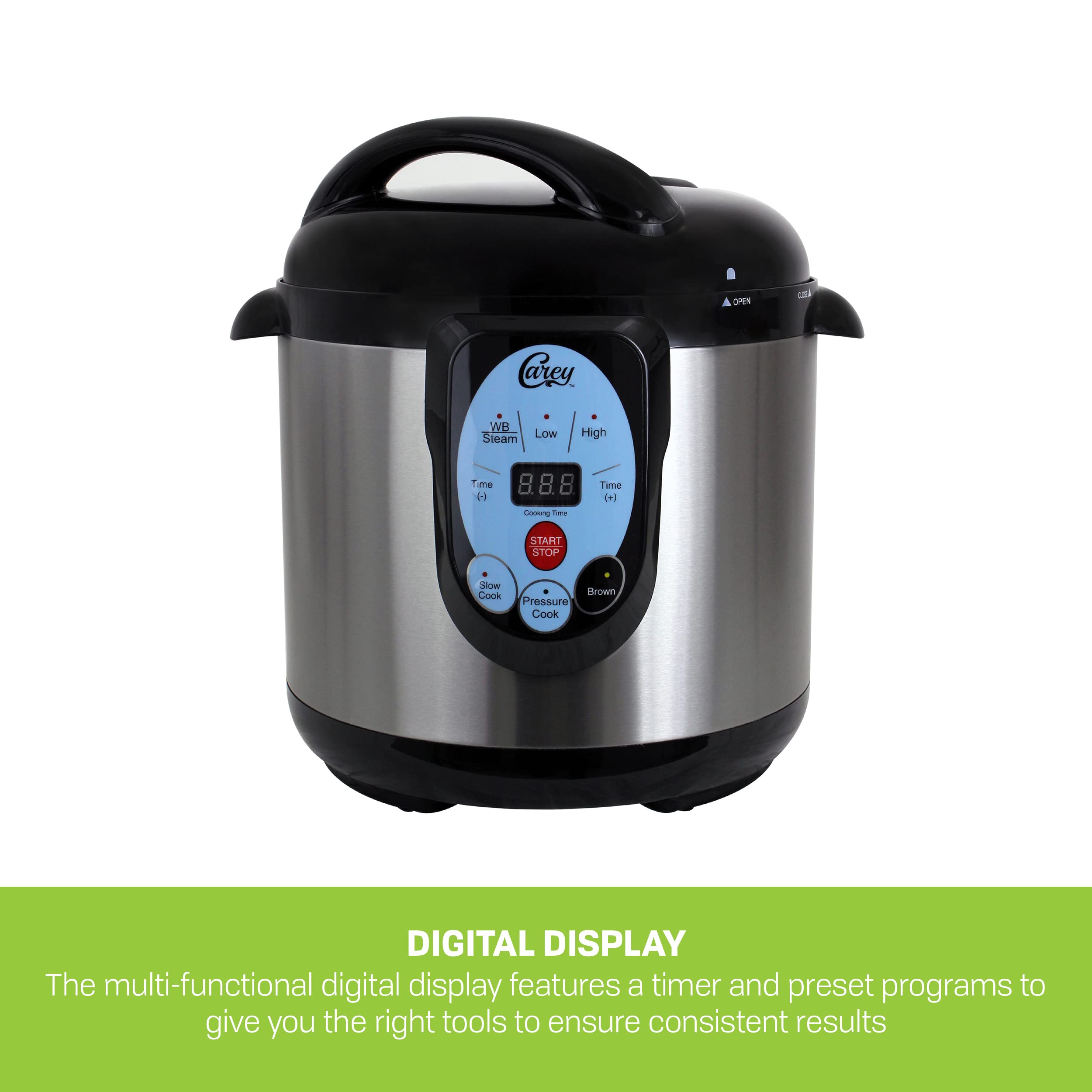 Carey Dpc 9Ss Smart Electric Pressure Cooker And Canner, Stainless Steel, 9.5 Qt